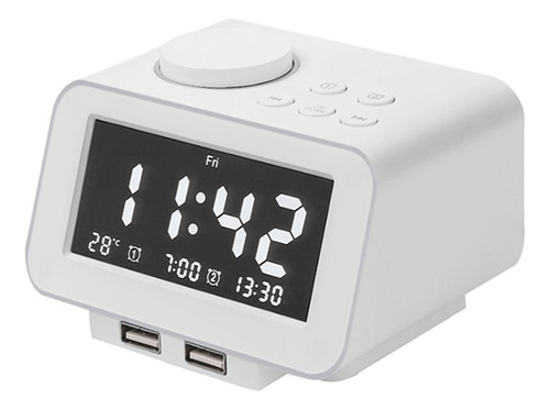 Despertador Digital Carga Usb Dual Despertador Blanco
