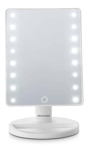 Espelho Touch De Mesa Multilaser Com Led 180º Hc174 - Branco