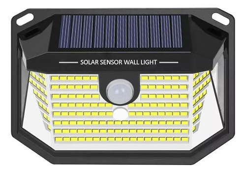 Foco Solar 178 Led Exterior Pared Unitario Sensor Luz Fria