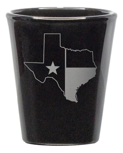 Vaso De Chupito De Bandera Del Estado De Texas (negro)