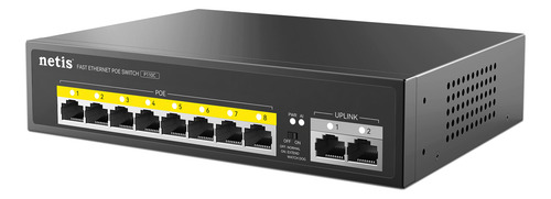 Switch Netis P110c, 8 Puertos Poe Y 2 Puertos Uplink, 120w.