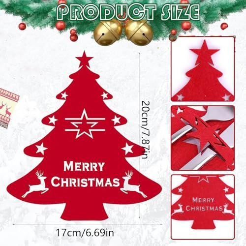 20 Piezas Bolsas Para Cubiertos De Árbol De Navidad Para Gu