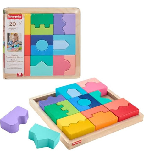 Bloques De Madera Fisher-price Para Apilar Y Clasificar 20 P