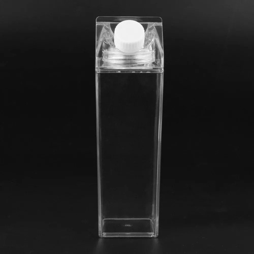 Botella De Agua De Cartón De Leche Transparente Cuadrada De