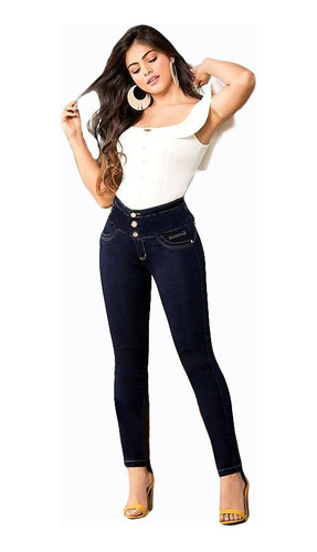 Jeans Levanta Cola Con Bolsillos Premium Marca Casi Bruja