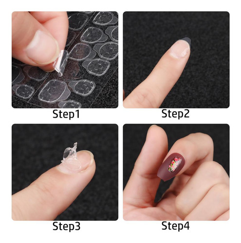 Pegatinas De Doble Cara Con Puntas De Uñas Postizas, Cintas