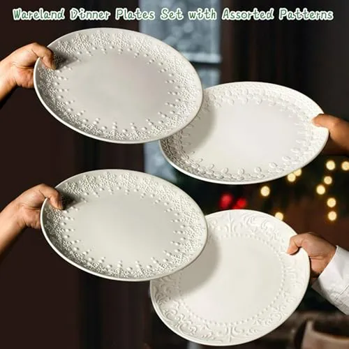 Set De 4 Platos Cerámicos - Blanco Moderno, A Prueba De Mi