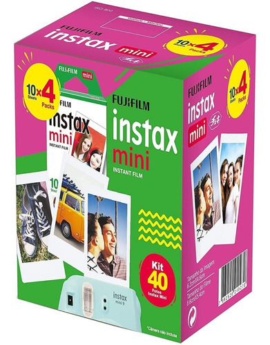 Filme Para Instax Mini 9 8 7s Pacote Com 40 Fotos 54x86mm