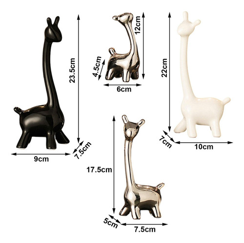 Estátua De Girafa De Cerâmica, Estatuetas De Girafa, 4 Peças