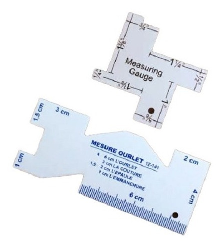 2 Reglas De Aluminio Para Costura Sastre Calibrador