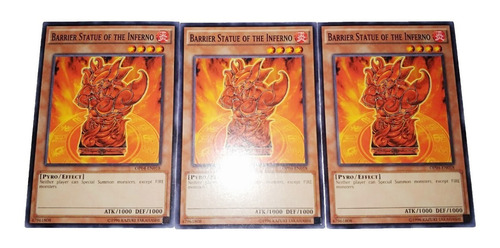 Yugioh - 3x Barrier Statue Of The Inferno