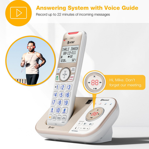 At&t 3-handset Dect 6.0 Bluetooth Expandible Teléfono Inalám