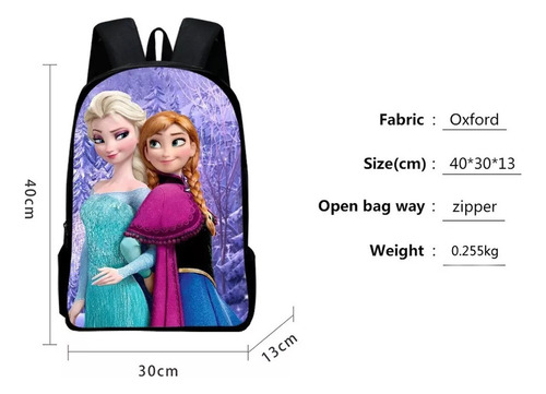 . Set De Mochila Frozen Princess De 3 Piezas, Unisex, 16