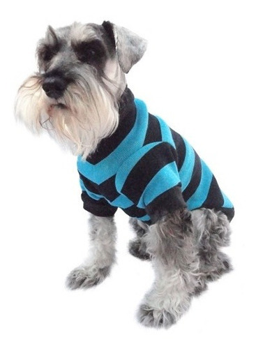 Suéter Punto Azul Perro Rayas Ligero Talla 7 Pet Pals