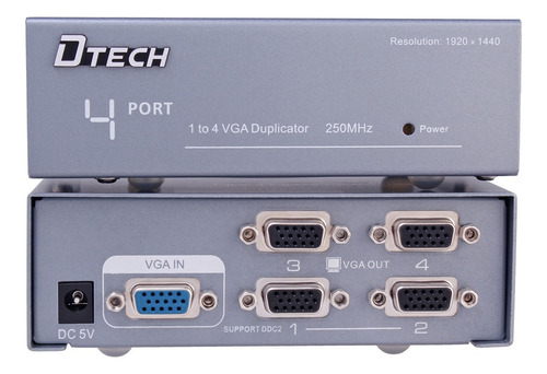 Divisor Vga De 1 A 4 Puertos 250mhz Dtech