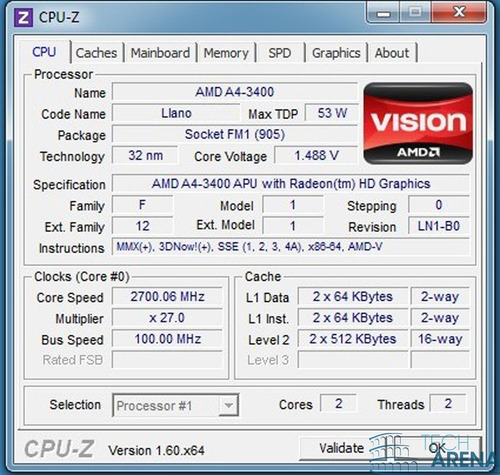 Imagen 3 de 4 de Procesador Amd Apu A4 3400 2 Nucleos Socket Fm1 - Oem