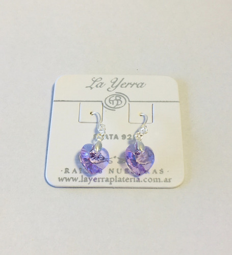 Imagen 1 de 3 de Aro Brisura Corazón Cristal Swarovski 10 Mm.