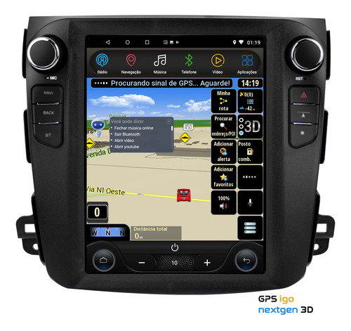 Multimidia Tesla Mitsubishi Outlander Android 14 Carplay Voz