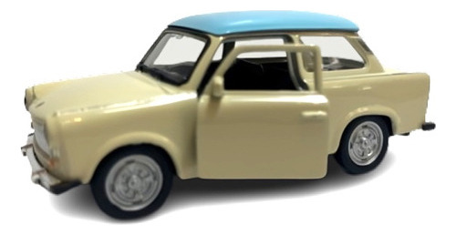 Trabant 601. Auto. Welly Escala 1:34 -  Beige. Techo Celeste