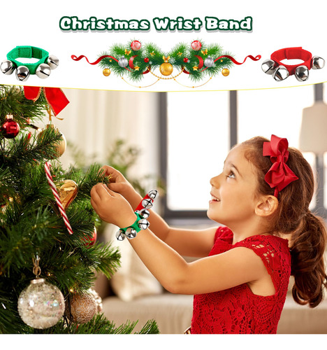 28 Piezas De Pulsera De Navidad Con Campanas De Ritmo