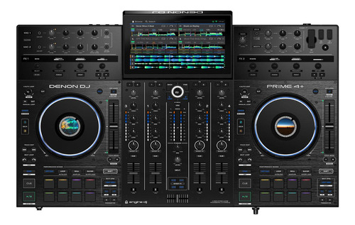 Sistema de DJ Denon Prime4 Plus Pro de 4 decks, cor preta