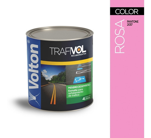 Pintura P/trafico Base Solvente Color Rosa Volton Gal 4l Mate