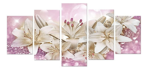 S Pintura Para Pared, Lienzo, 5 Piezas, Hermosa Flor 0962 S