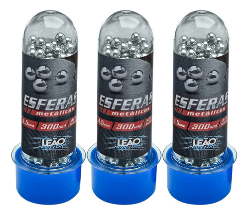 Kit 3 Esferas Aço Niquelado 4.5mm 900un  Leao