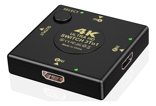Negro 3 Puertos Hdmi Multi Display Interruptor Automático