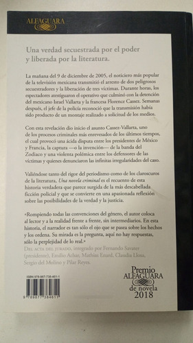 Una Novela Criminal - Jorge Volpi - Ed. Alfaguara (Usado)