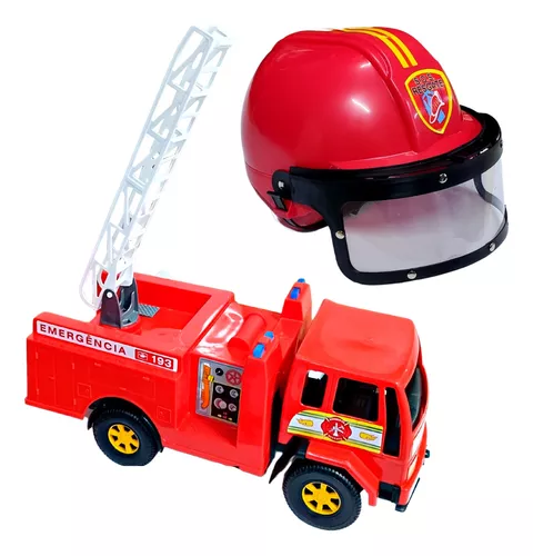 Kit Caminhão Bombeiro + Capacete Grande Brinquedo Menino na Americanas  Empresas