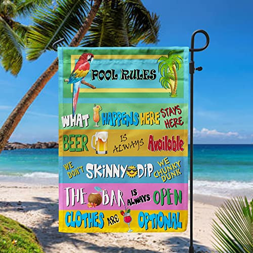 Pool Rules Garden Flag, Pool Flag, 12,5x18 Flag, Summe...