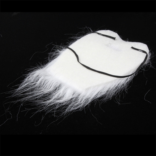 Barba Falsa De Bigote Espeso Blanco Con Correa Elástica