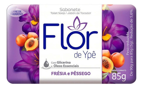 Sabão em barra Flor de Ypê Frésia e Pêssego de 85 g