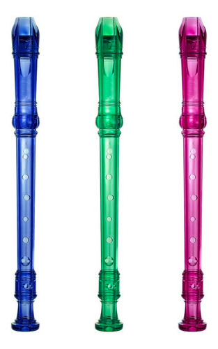 Flauta Dulce Musical Escolar Soprano Con Limpiador 3 Piezas Color Mixto Al Azar