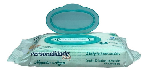 Lencos Umedecidos Personalidade Baby Algodao E Agua C/ 50 Un