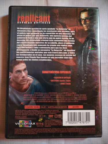 Réplicant Asesino Perfecto Película Dvd Original (Usado)