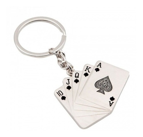 Llavero Metalico Carta Poker Jugadores . 