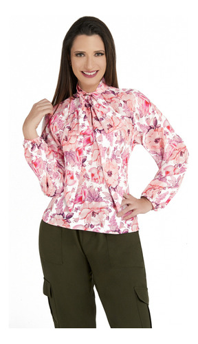 Blusa Dama Rosa Manga Larga Mundo Terra 133039