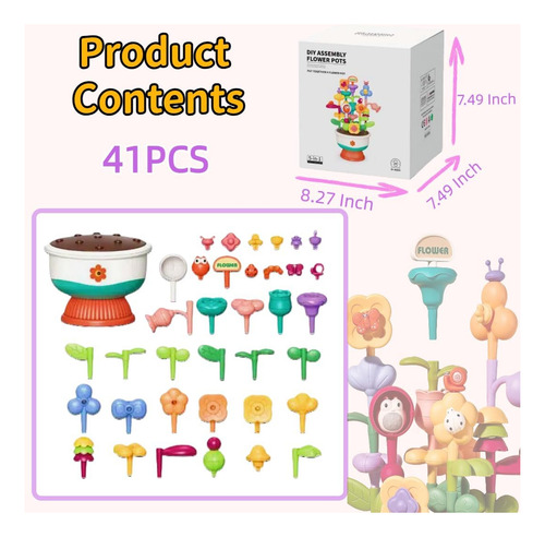 Juego De Juguetes De Construcción De Jardín De Flores, 41 Pi