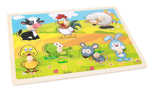 Rompecabezas De Madera 7019 Animales De Granja Bebé