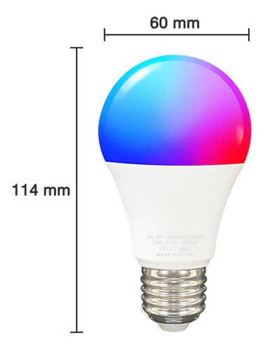 Lampada Inteligente Rgb Wifi Smart Google Alexa Colorida