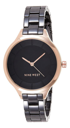 Pulsera Watch Nine West Para Mujer, Color Gris Plomizo, Caja