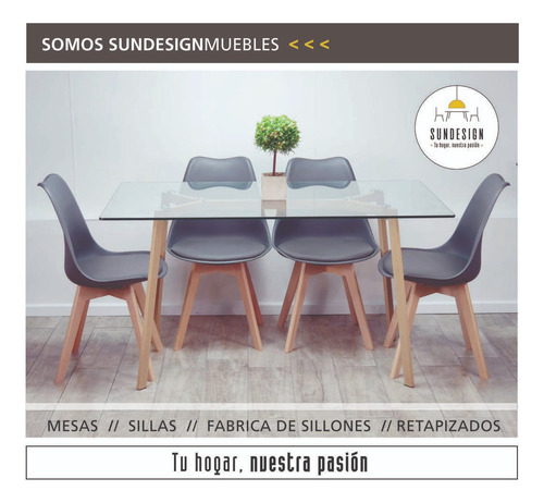 Mesa Comedor Rectangular Vidrio Templado Base Cromada 2 Mt