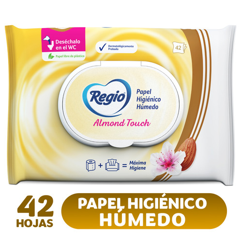 Papel Higiénico Húmedo Regio Almond Touch 42 unidades