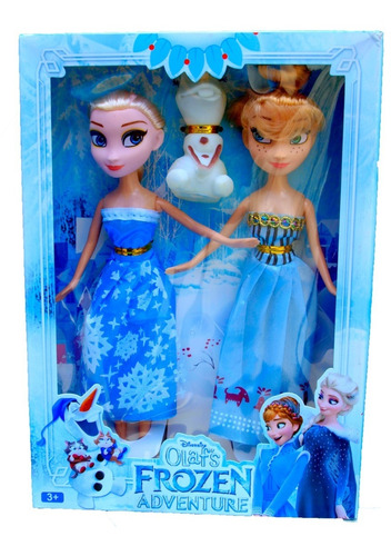Caja 2 Muñecas Frozen Elsa Y Anna Olaf Juguete Niña