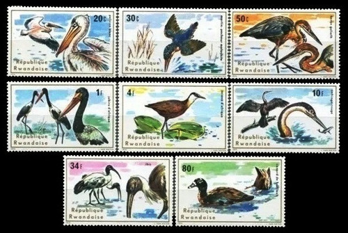 Fauna - Aves Acuáticas - Ruanda - Serie Mint