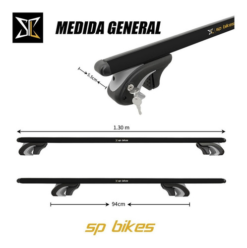 Barras Transversal Portaequipaje Negra C/llave Jeep Renegade