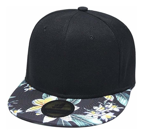 Gorra De Beisbol Ajustable En 2 Tonos Negro Y Estampado De