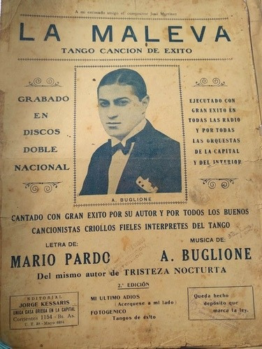 Partitura Tango La Maleva Pardo Buglione